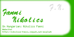 fanni nikolics business card